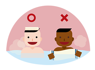 タオルが湯船に浸からないようにしましょう。